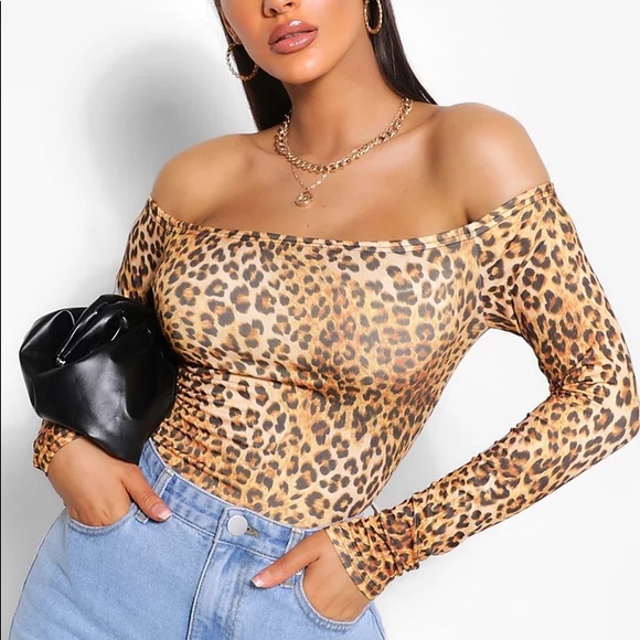 Boohoo Leopard Print Bodysuit - Picture 1 of 4